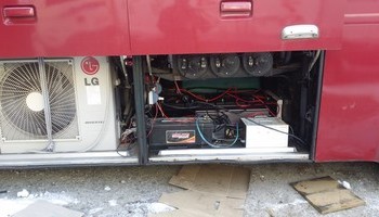 드라마 분장차량 정현파인버터 8KW 배터리 충전기 시공